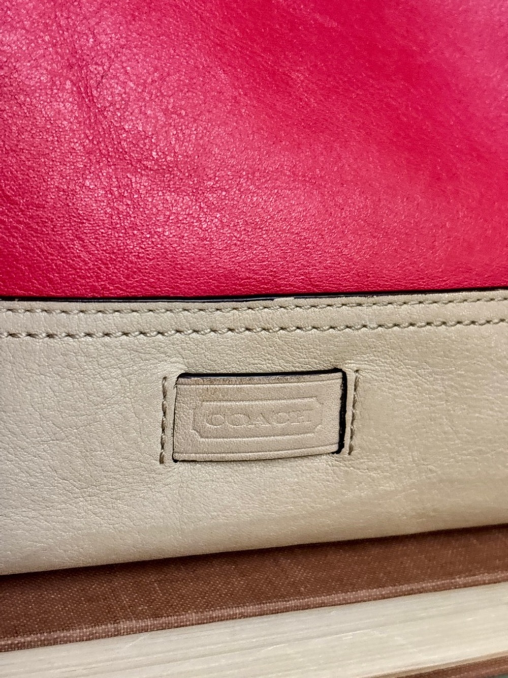 Coach Leather Hobo Bag - Pink & Tan - Picture 2 of 8